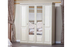 Шкаф 4-х дверный Берта (жемчуг)